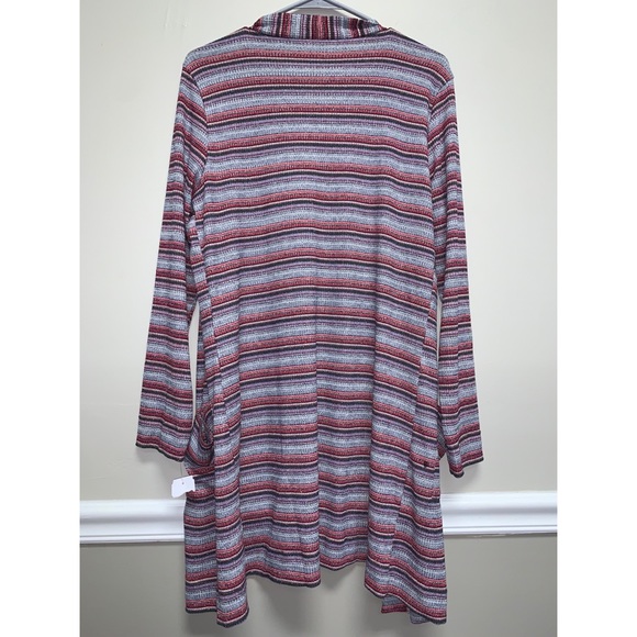 North Style Knit Striped Cardi Size Med New - Picture 2 of 3
